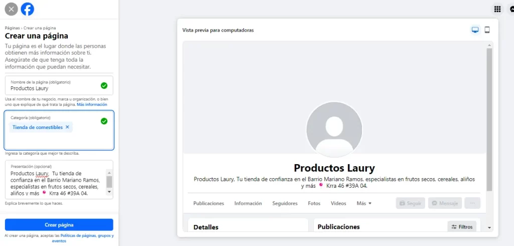 Completa la Información de tu Empresa para Crear una Página de Negocios en Facebook