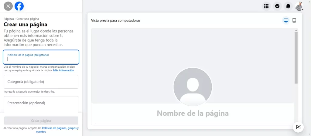 Paso a Paso: Presiona “Siguiente” y “Empezar” para Crear tu Página de Negocios en Facebook