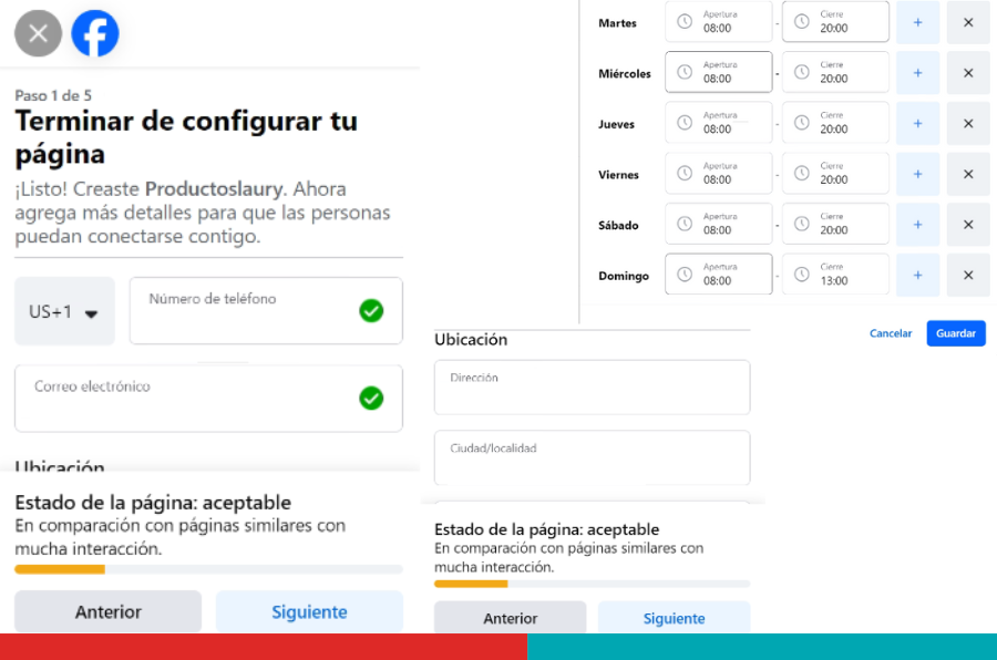 Paso 4: Proporciona tus Datos de Contacto para tu Página de Negocios en Facebook