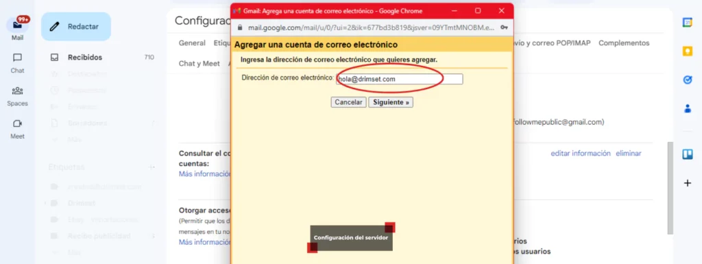 Configurar servidor Drimset para recibir correos en Gmail: Guía paso a paso [2025]