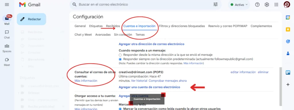 Cuentas e importación en Gmail: Cómo migrar tu correo profesional sin perder información [Guía 2025]